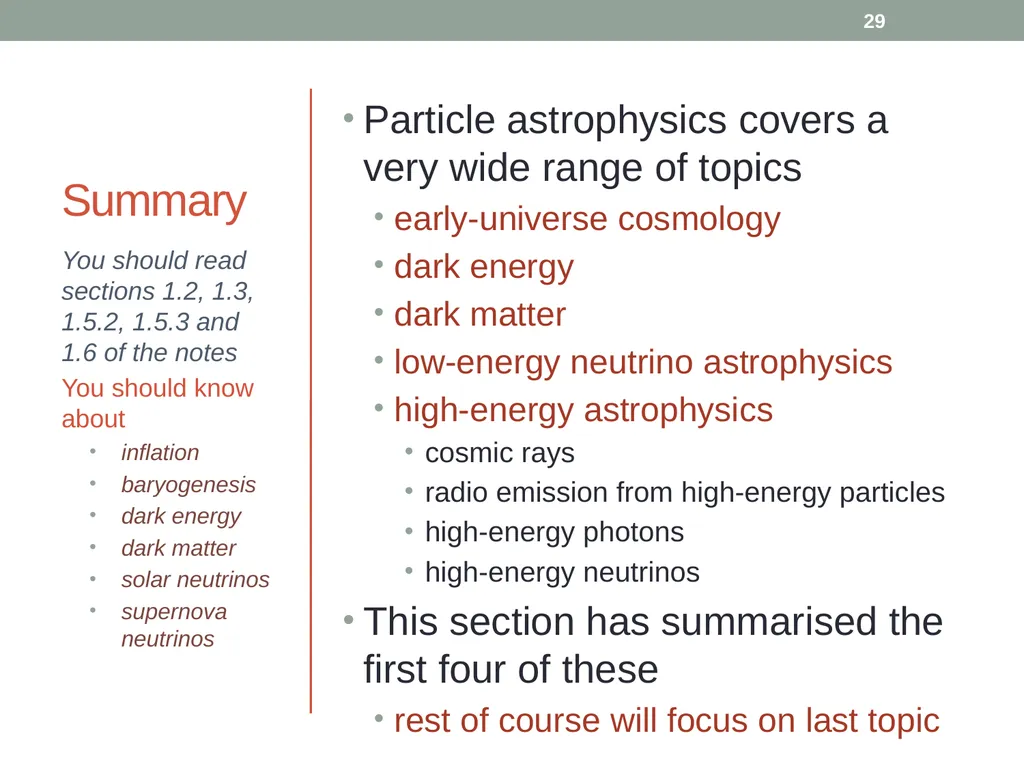 PHY418 Particle Astrophysics Introduction: What is - slide 29 of 30