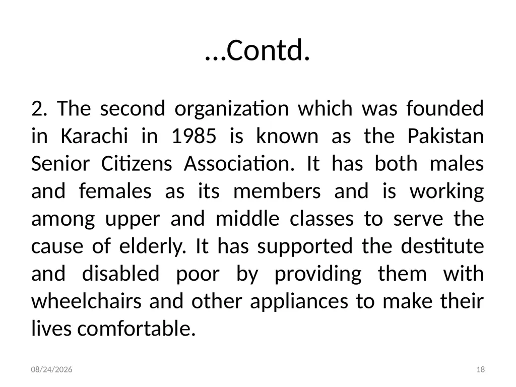 Social Work with Aged Dr. Muhammad Ibrar 5/13/2015 - slide 18 of 27