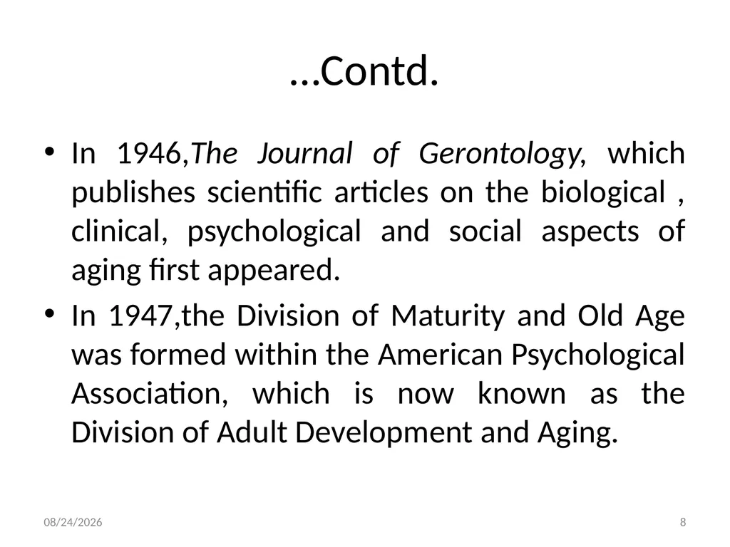 Social Work with Aged Dr. Muhammad Ibrar 5/13/2015 - slide 8 of 27