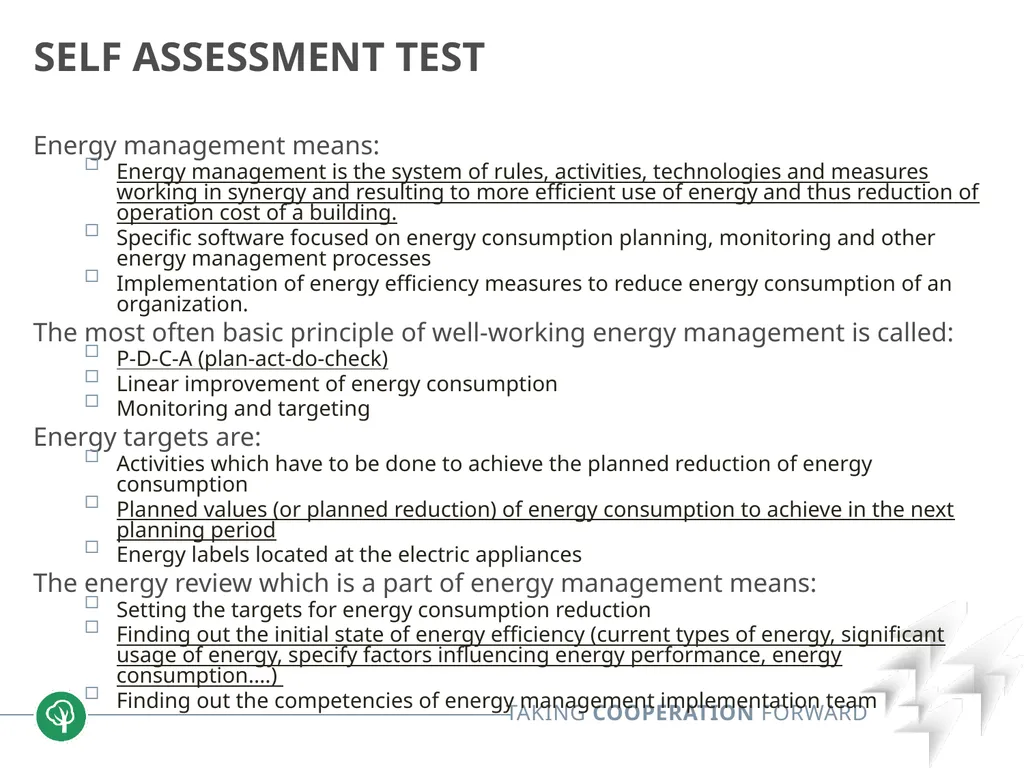 Block 2: Energy efficiency in buildings 2.4 Energy - slide 30 of 30