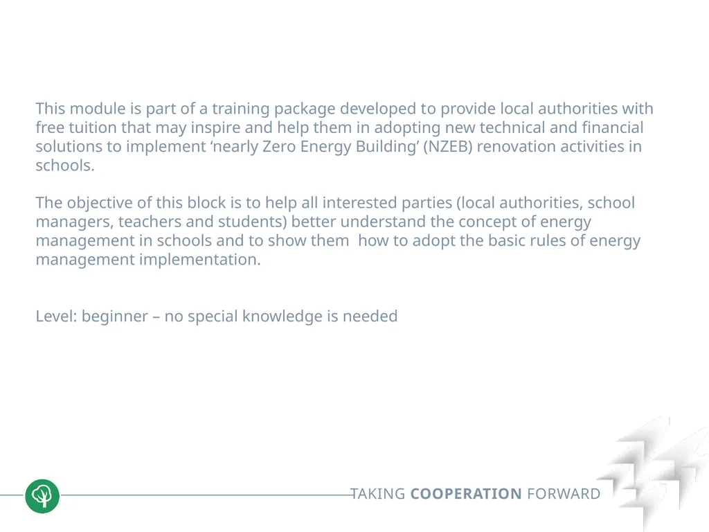 Block 2: Energy efficiency in buildings 2.4 Energy - slide 2 of 30