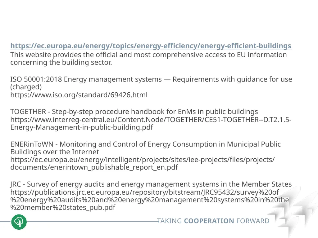 Block 2: Energy efficiency in buildings 2.4 Energy - slide 28 of 30