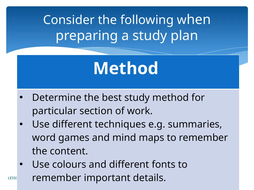 Plan Your Studying LEVEL 2 MODULE 2 LESSON 2 LIFE - slide 5 of 9