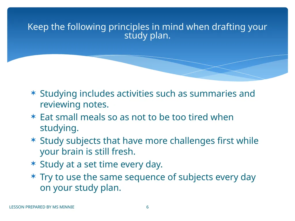 Plan Your Studying LEVEL 2 MODULE 2 LESSON 2 LIFE - slide 6 of 9