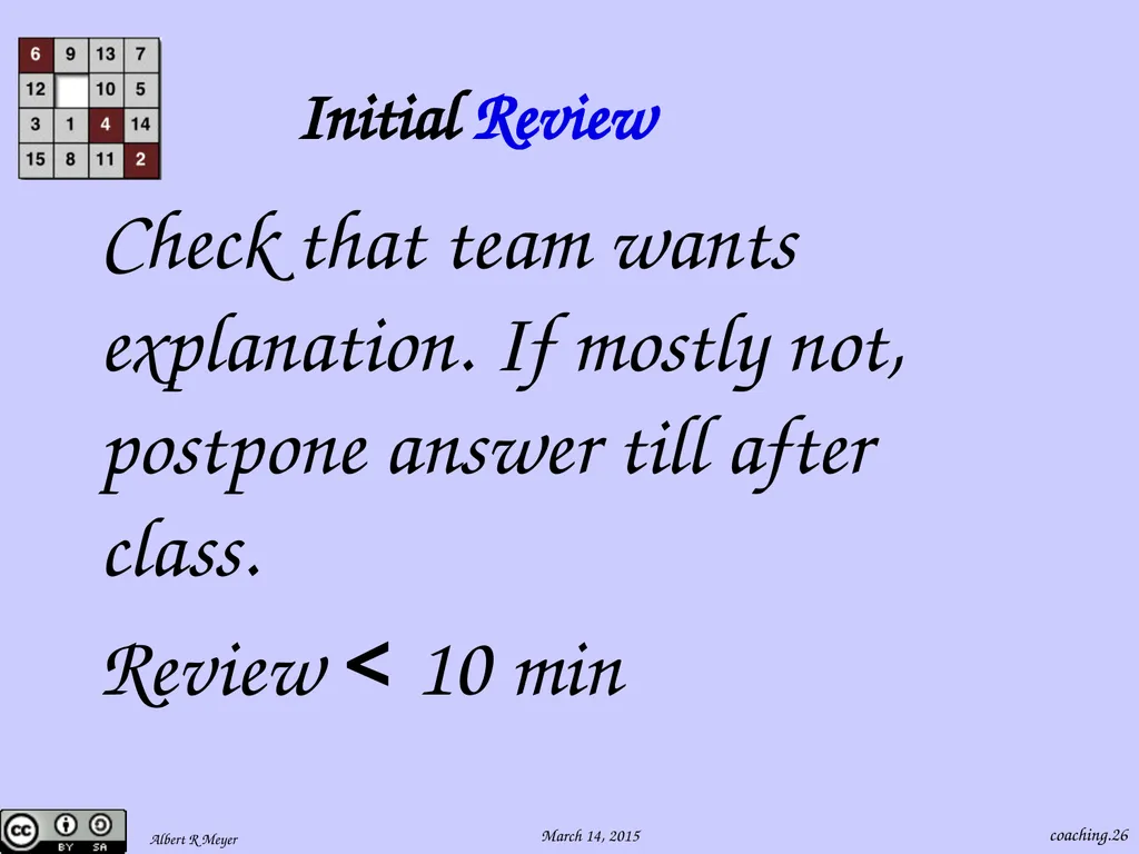 Being a 6.042 Team Coach coaching.1 Team Learning - slide 26 of 36