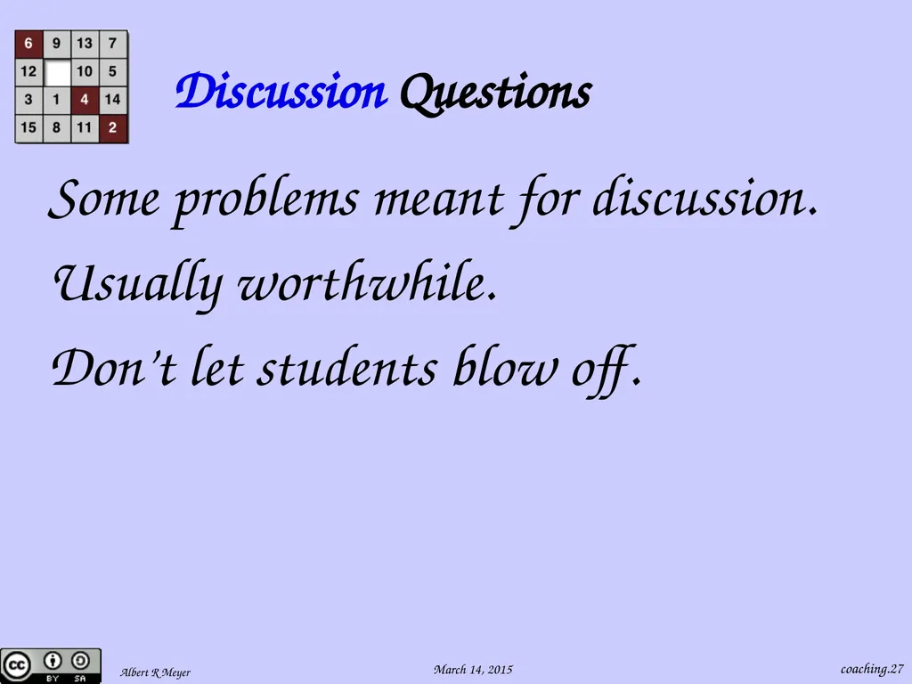 Being a 6.042 Team Coach coaching.1 Team Learning - slide 27 of 36