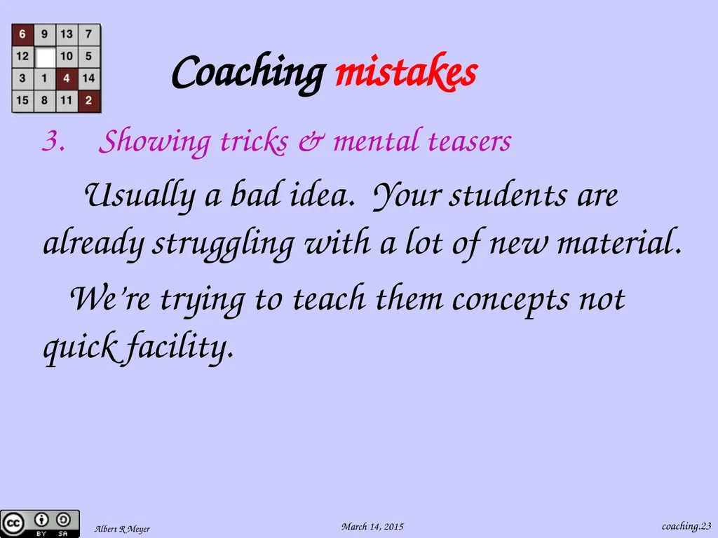 Being a 6.042 Team Coach coaching.1 Team Learning - slide 23 of 36
