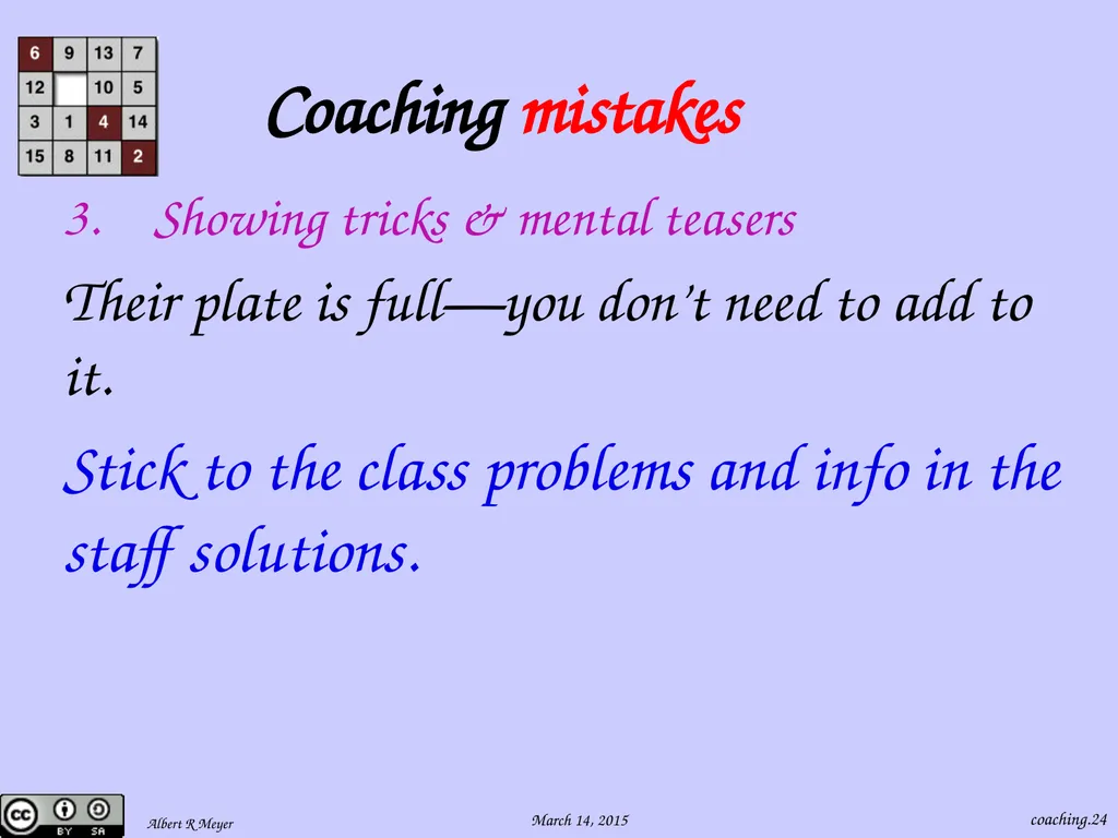 Being a 6.042 Team Coach coaching.1 Team Learning - slide 24 of 36