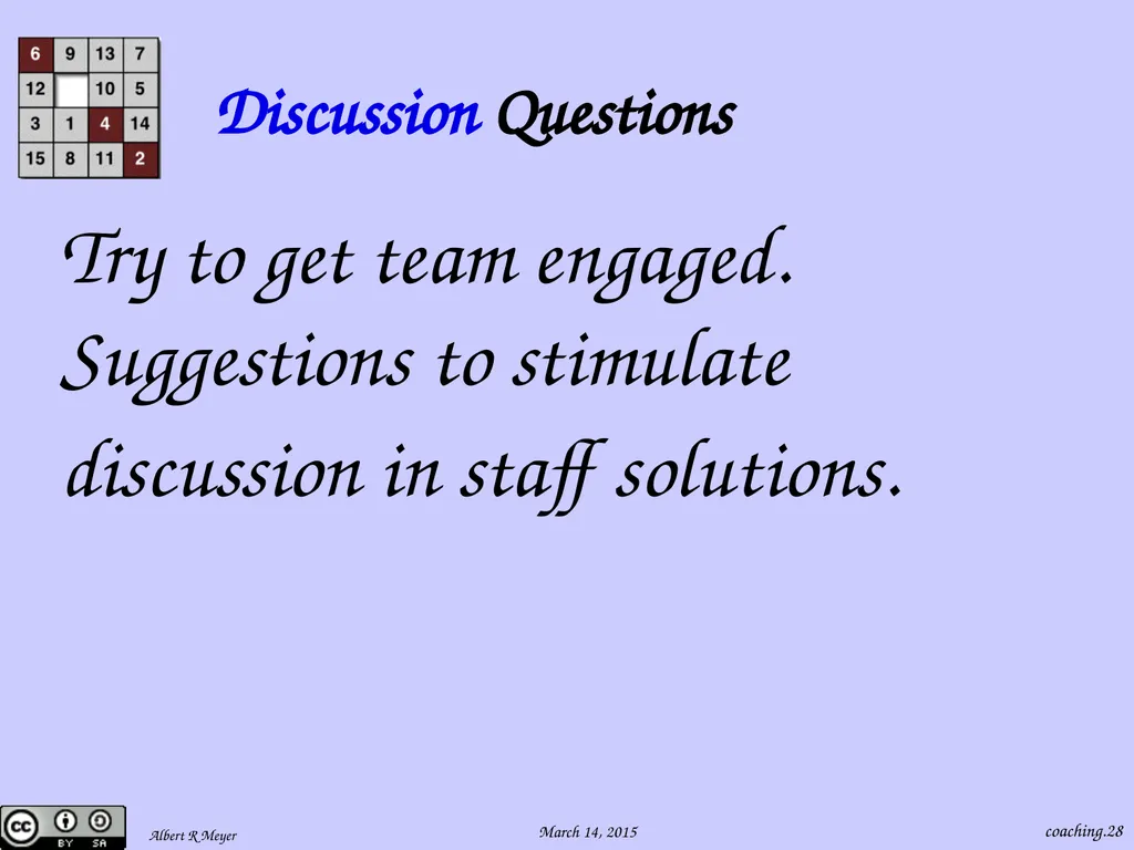 Being a 6.042 Team Coach coaching.1 Team Learning - slide 28 of 36