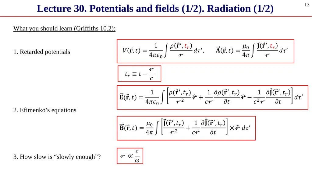 Chapter 10. Potentials and fields 1 Chapter 10. - slide 13 of 21