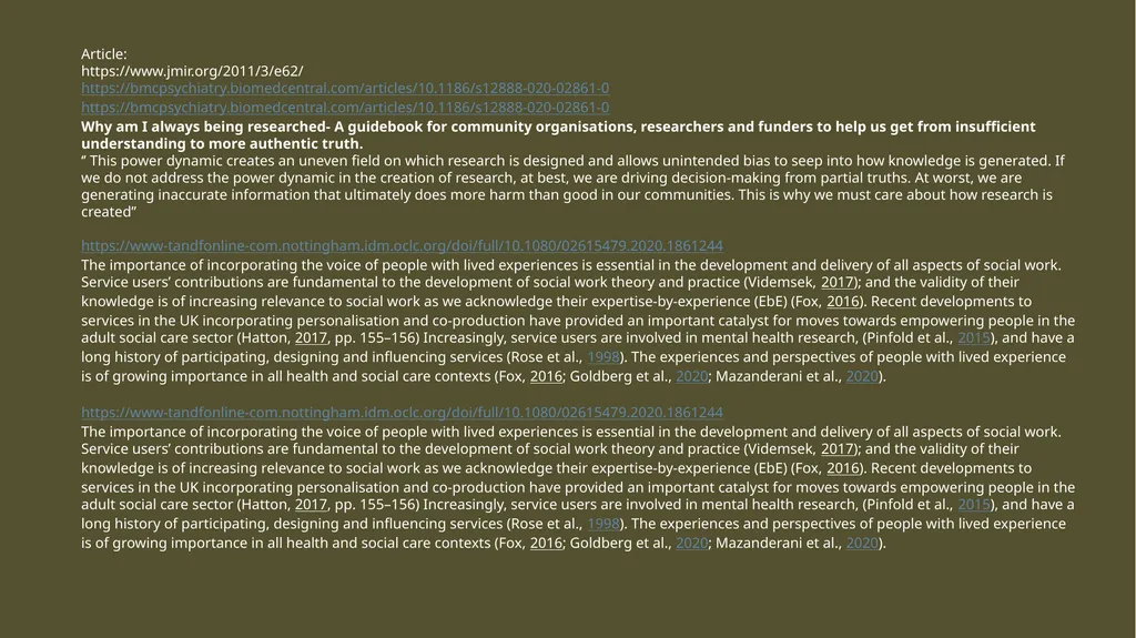 Lived experience vs Expertise gained from lived - slide 12 of 13