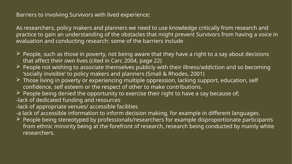 Lived experience vs Expertise gained from lived - slide 5 of 13