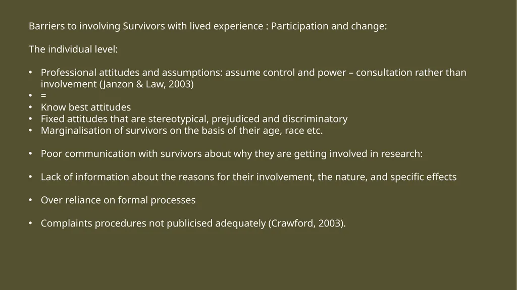 Lived experience vs Expertise gained from lived - slide 6 of 13