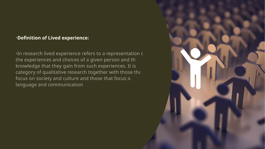 Lived experience vs Expertise gained from lived - slide 4 of 13