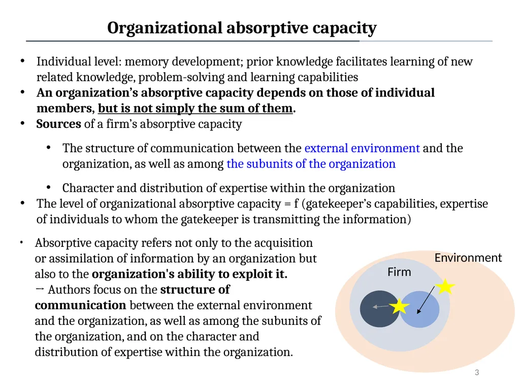 Absorptive Capacity: A New Perspective on Learning - slide 3 of 13