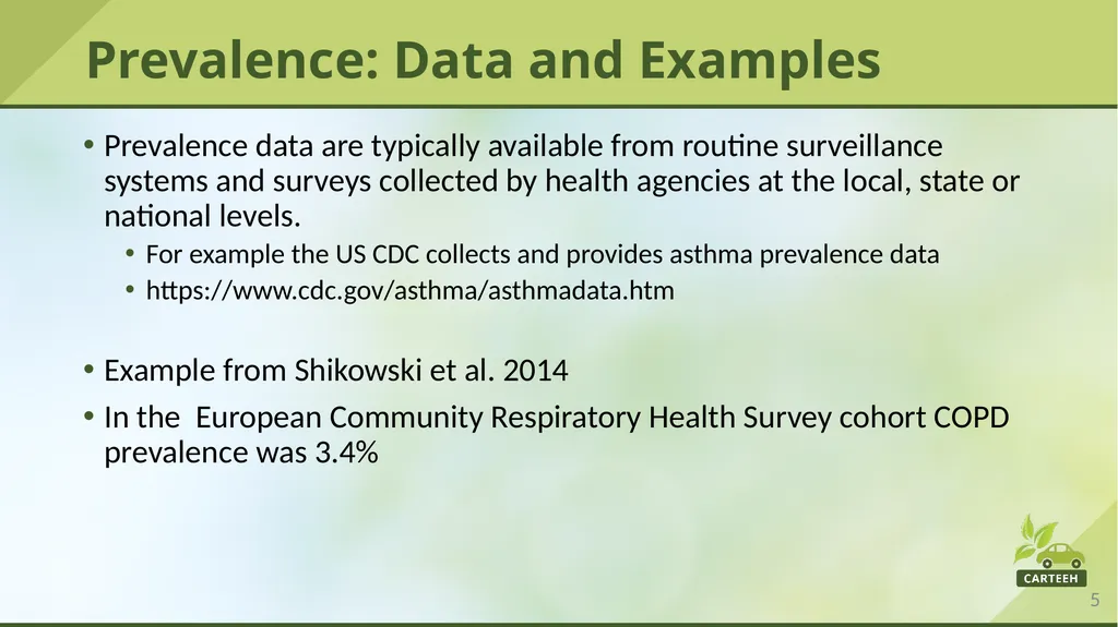 www.carteeh.org Lecture #29: Prevalence, - slide 5 of 23