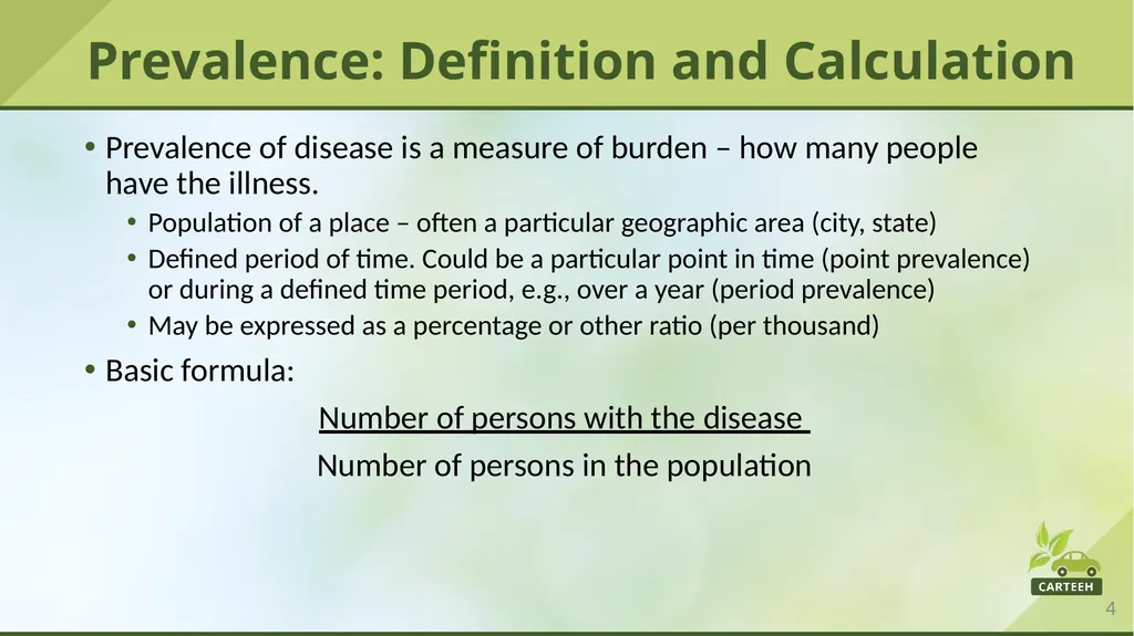 www.carteeh.org Lecture #29: Prevalence, - slide 4 of 23