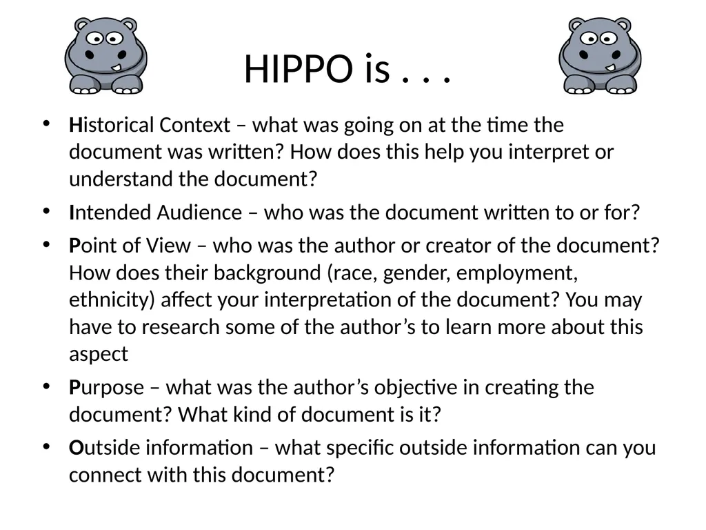 Analyzing Documents using HIPPO HIPPO is . . . - slide 2 of 4