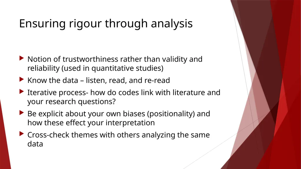 Analysing Qualitative Data Dr. Michael Agnew & Dr. - slide 7 of 7