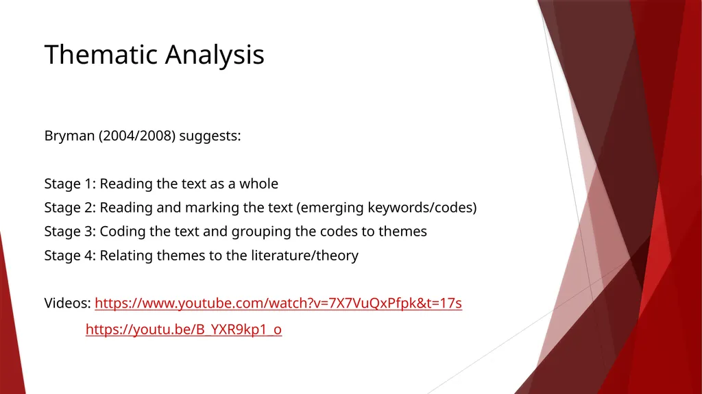 Analysing Qualitative Data Dr. Michael Agnew & Dr. - slide 3 of 7