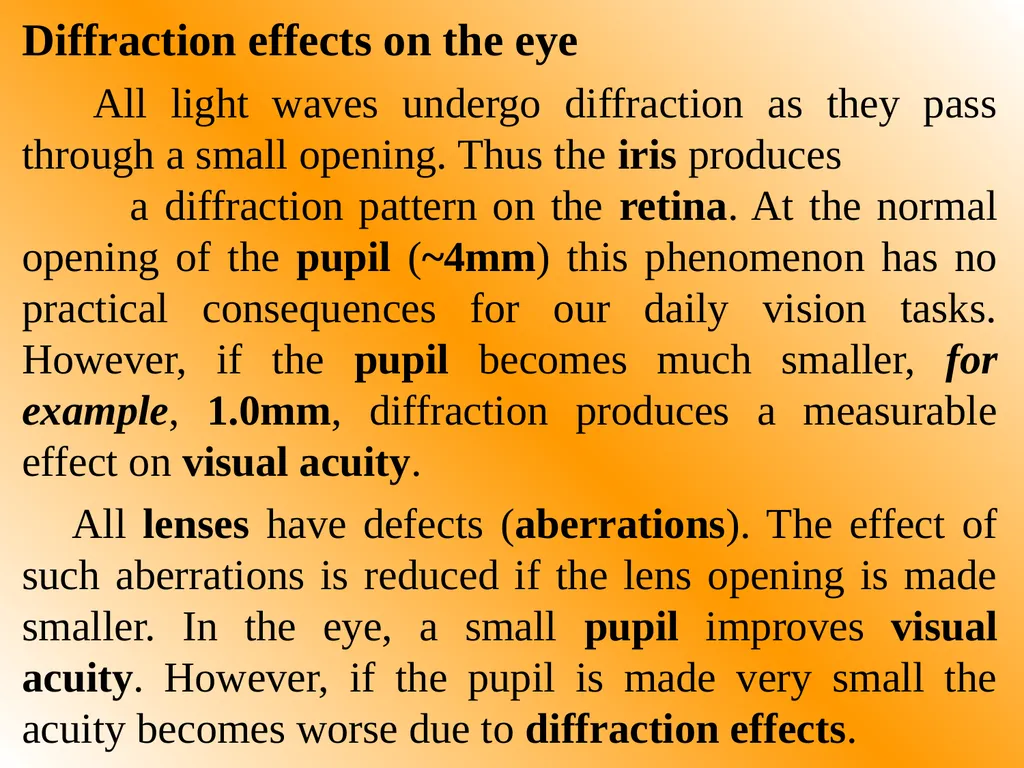 Part One: - Physics of Eyes and Vision Most of - slide 21 of 30