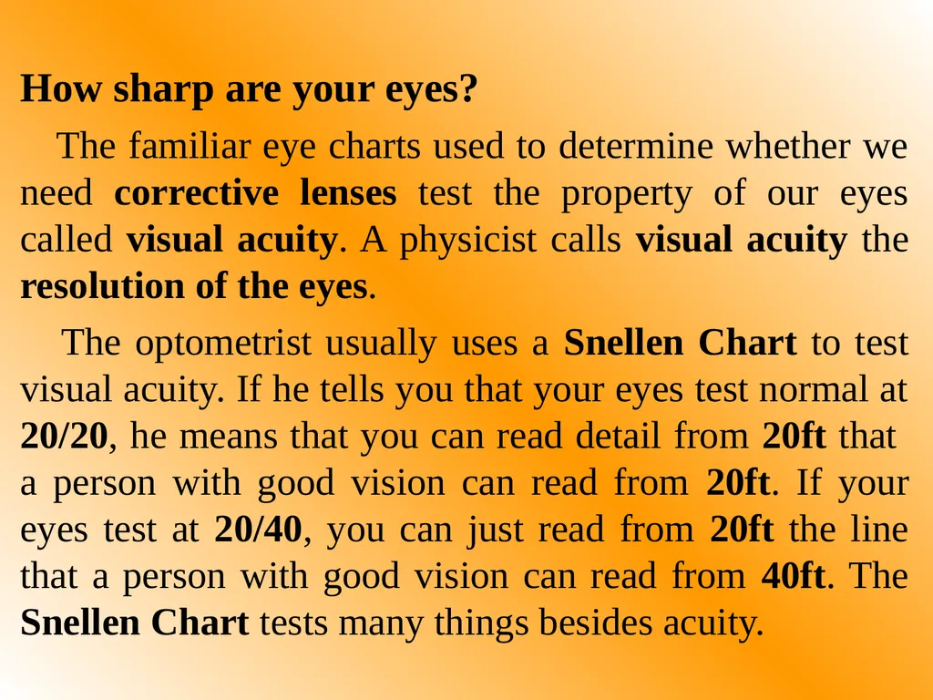 Part One: - Physics of Eyes and Vision Most of - slide 22 of 30