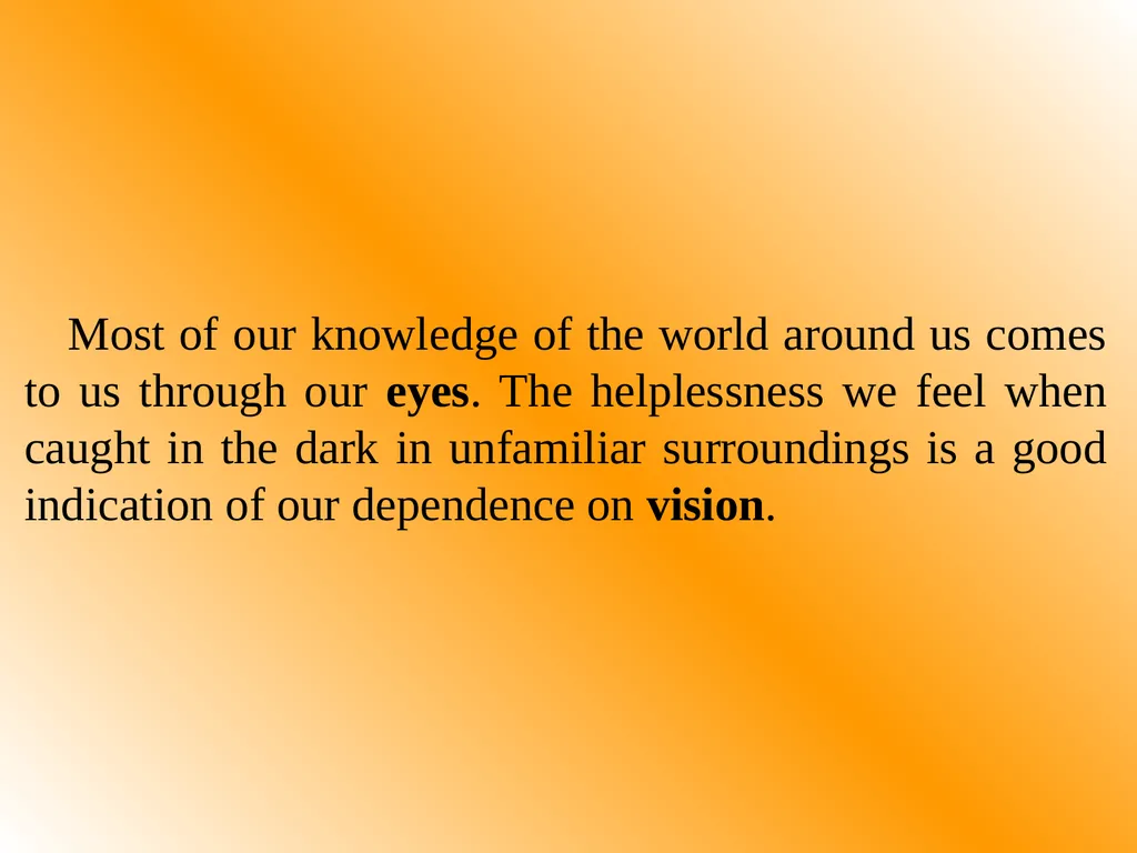 Part One: - Physics of Eyes and Vision Most of - slide 2 of 30