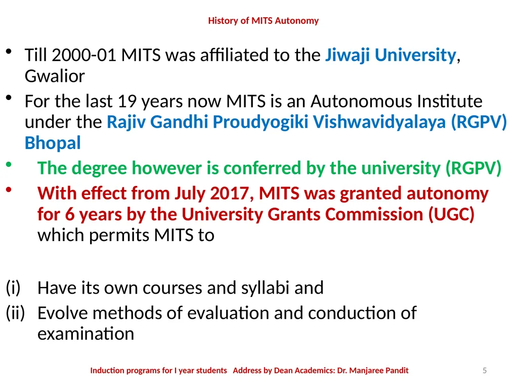 The MITS Family WELCOMES The Newly admitted - slide 5 of 40