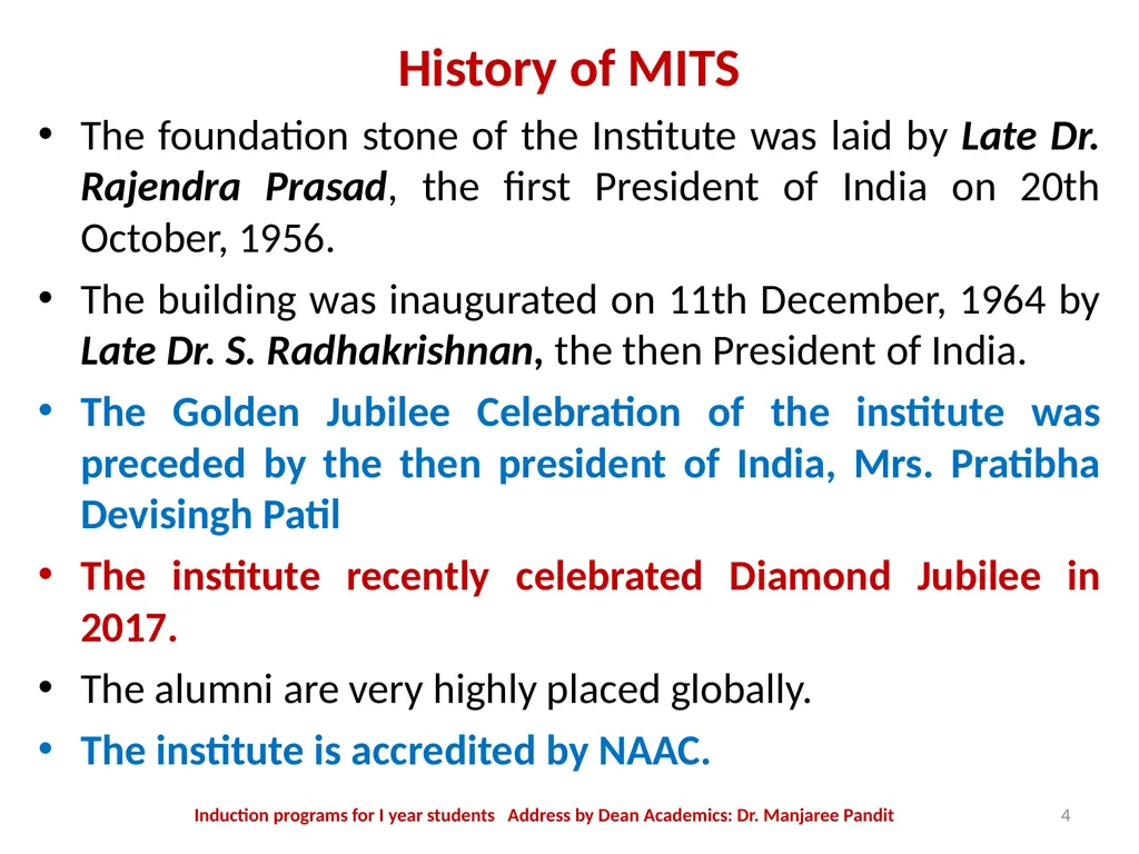 The MITS Family WELCOMES The Newly admitted - slide 4 of 40