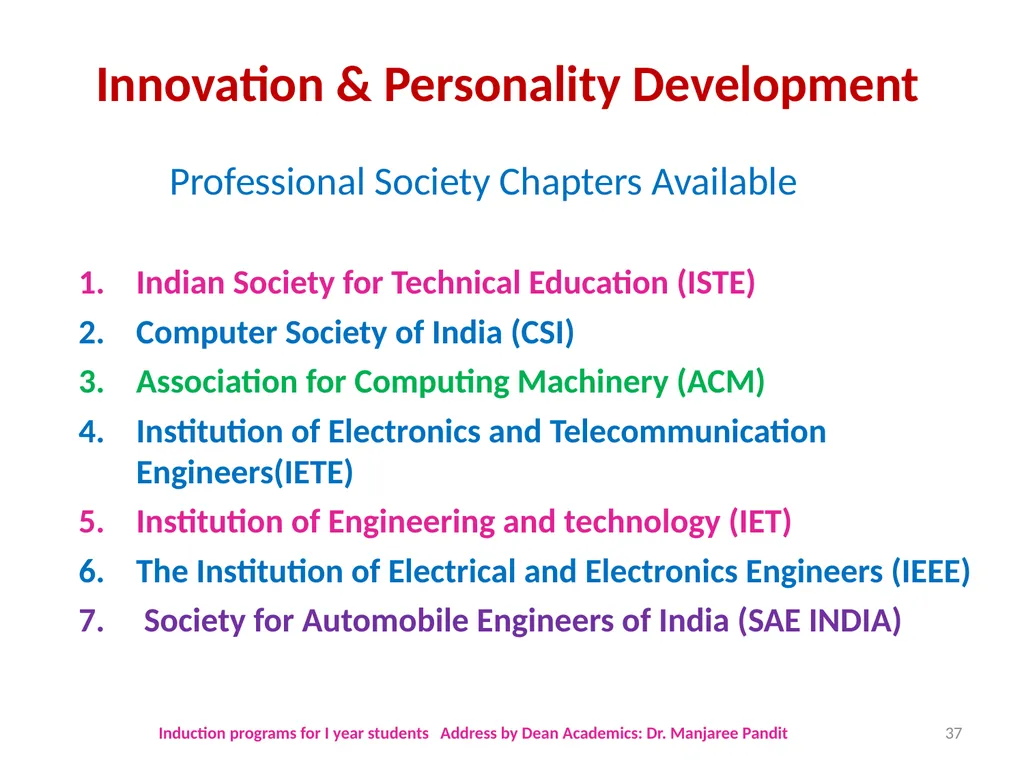 The MITS Family WELCOMES The Newly admitted - slide 37 of 40