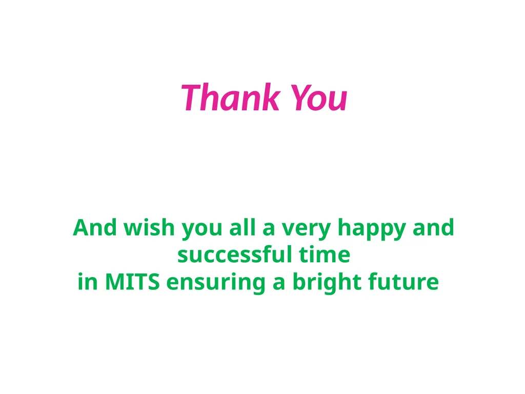 The MITS Family WELCOMES The Newly admitted - slide 40 of 40