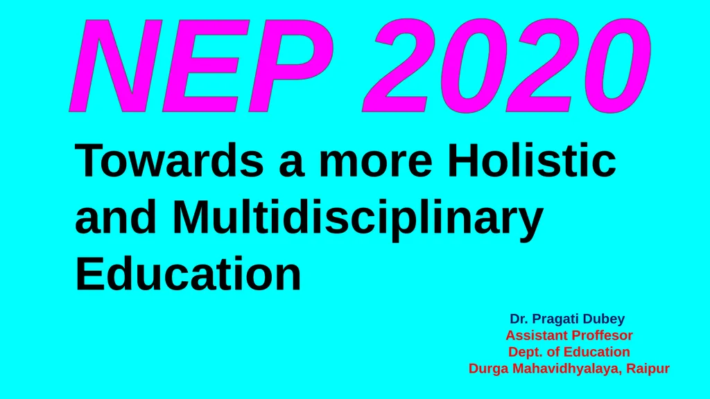Towards a more Holistic and Multidisciplinary - slide 1 of 14