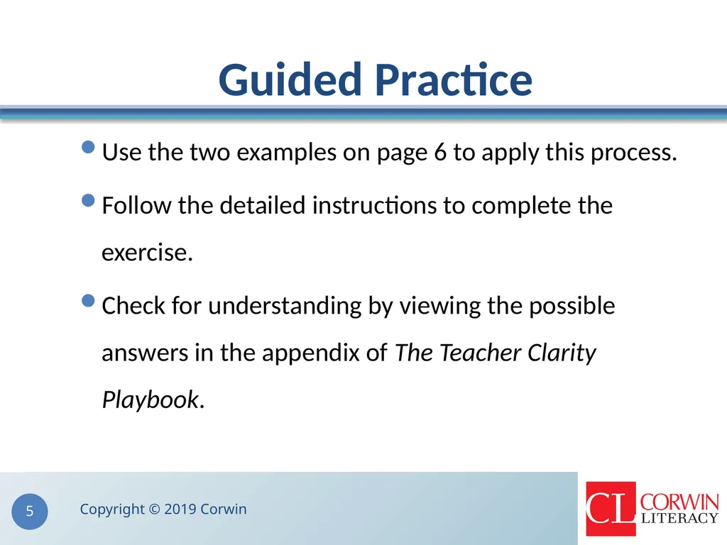 The Teacher Clarity Playbook Module 1. Identifying - slide 5 of 8