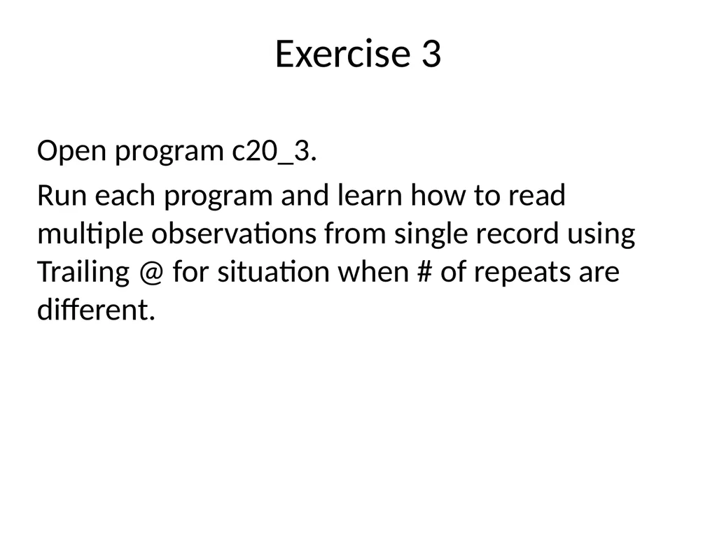 Chapter 20 Creating Multiple Observations from a - slide 24 of 24