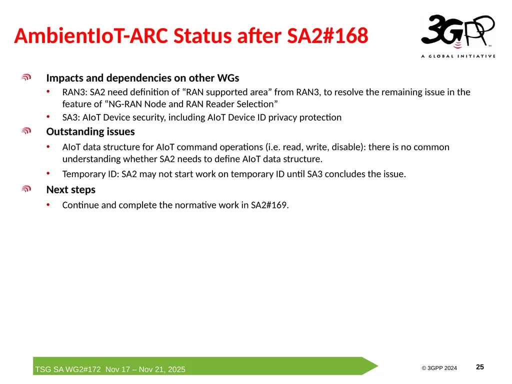 Rel-19 AmbientIoT-ARC Status Report Runze Zhou - slide 25 of 29