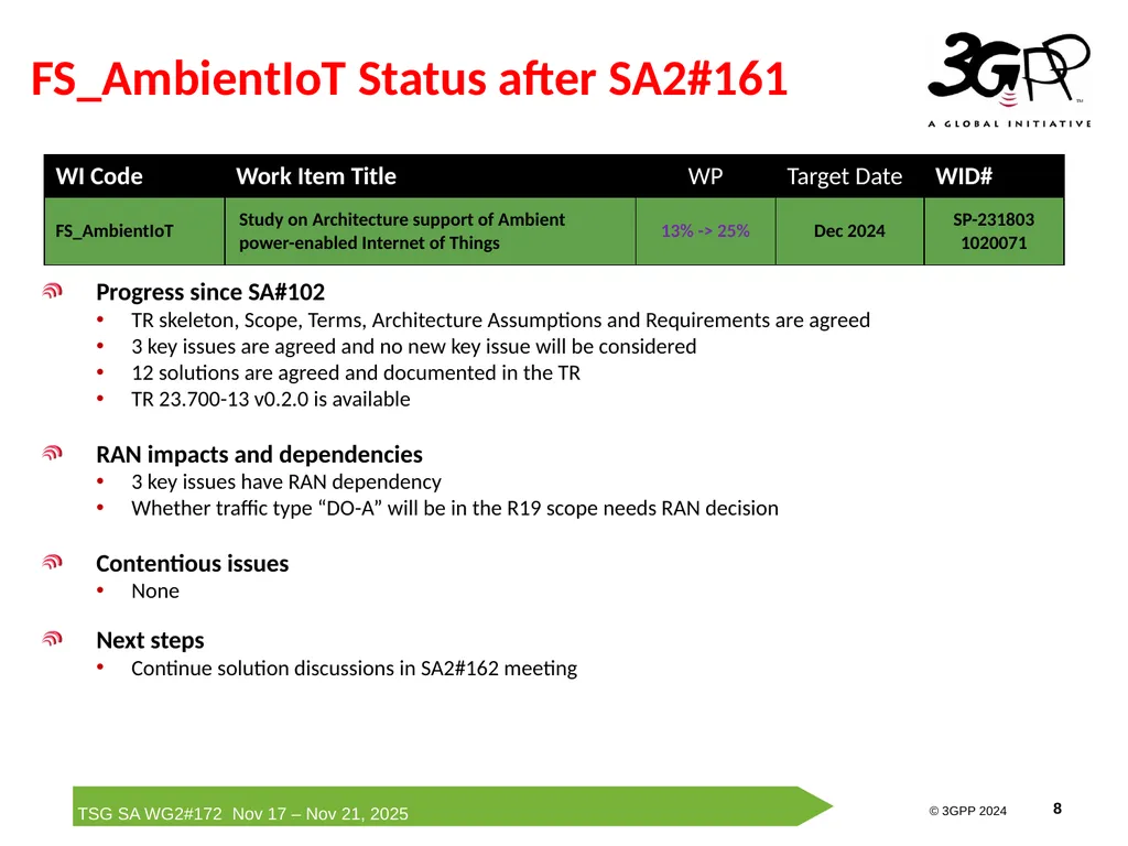Rel-19 AmbientIoT-ARC Status Report Runze Zhou - slide 8 of 29