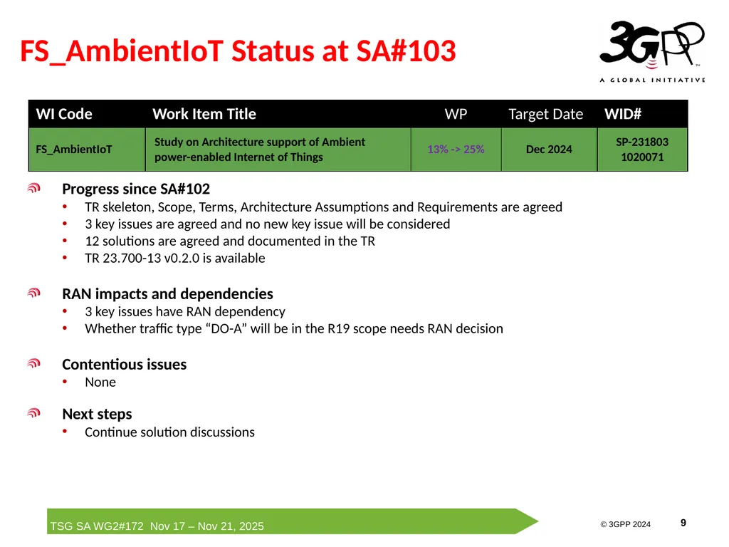 Rel-19 AmbientIoT-ARC Status Report Runze Zhou - slide 9 of 29
