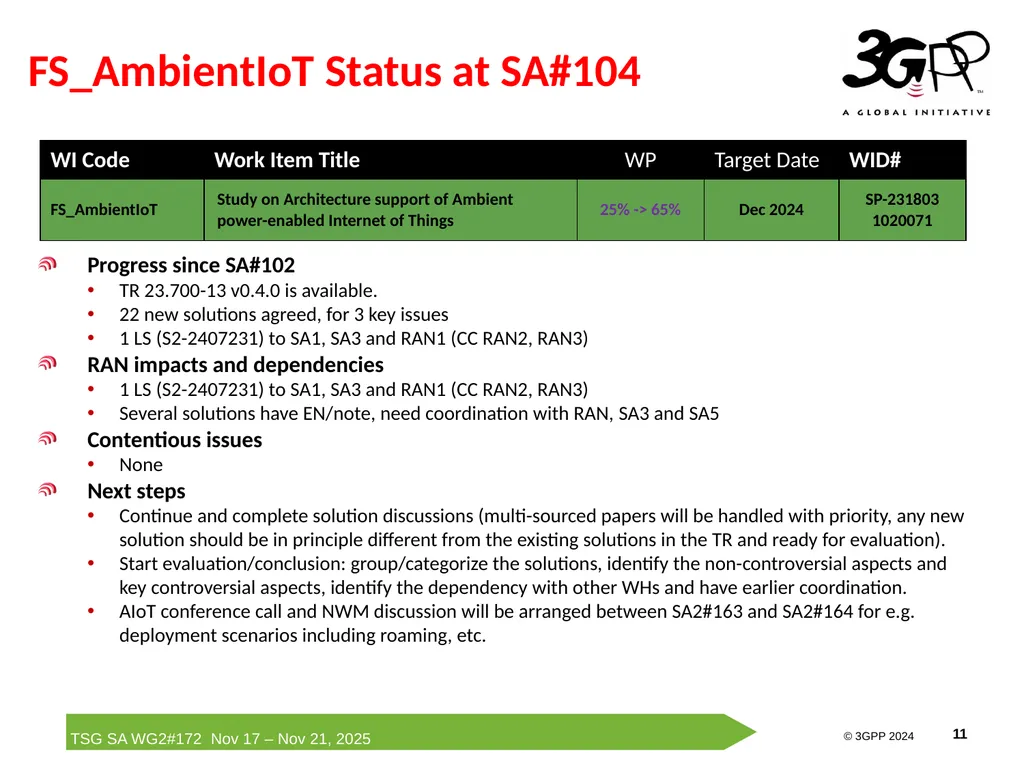 Rel-19 AmbientIoT-ARC Status Report Runze Zhou - slide 11 of 29