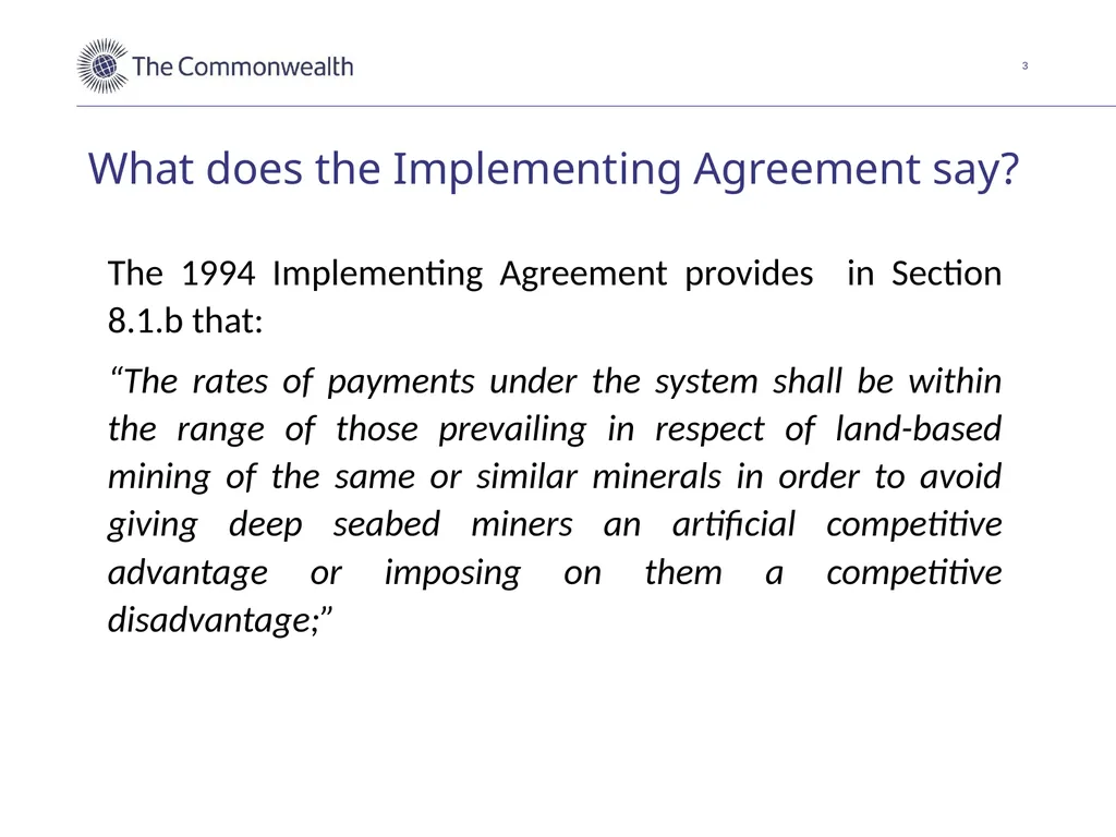 Discussion of an equalisation measure for - slide 3 of 18
