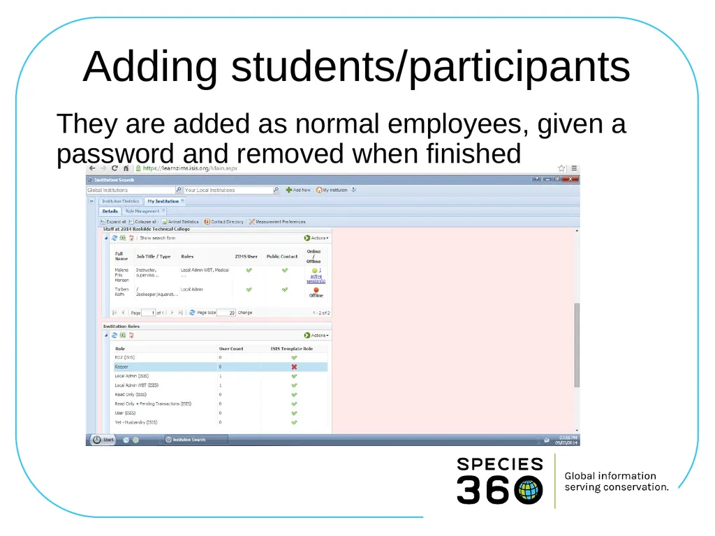 LearnZIMS at Roskilde Technical College Denmark - slide 16 of 26