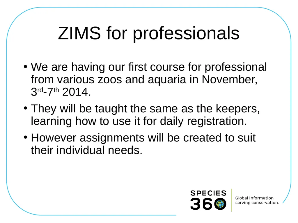 LearnZIMS at Roskilde Technical College Denmark - slide 13 of 26