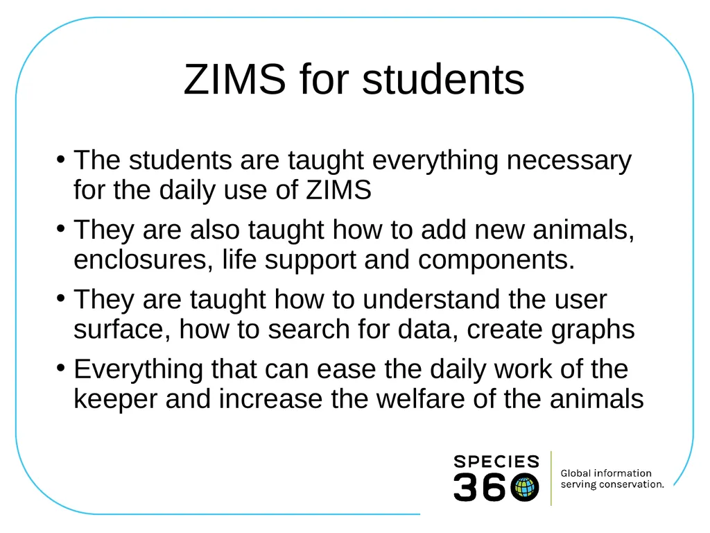 LearnZIMS at Roskilde Technical College Denmark - slide 12 of 26