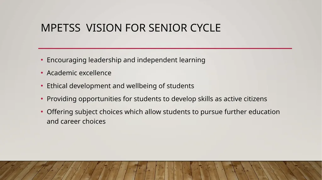 SENIOR CYCLE 2023-2025 OUR MISSION STATEMENT - slide 3 of 35