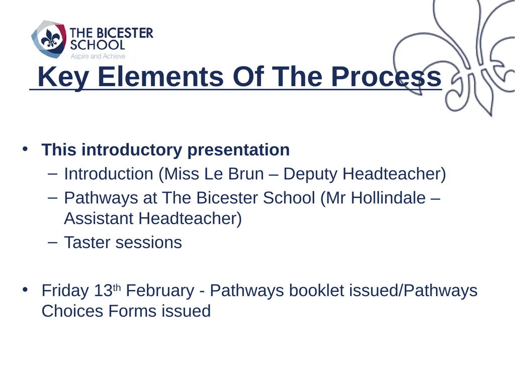 Welcome to Year 9 Pathways Key Elements Of The - slide 2 of 18