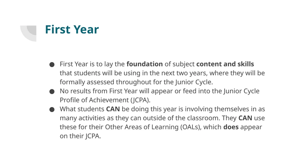 Junior Cycle Information A guide to the new Junior - slide 5 of 15