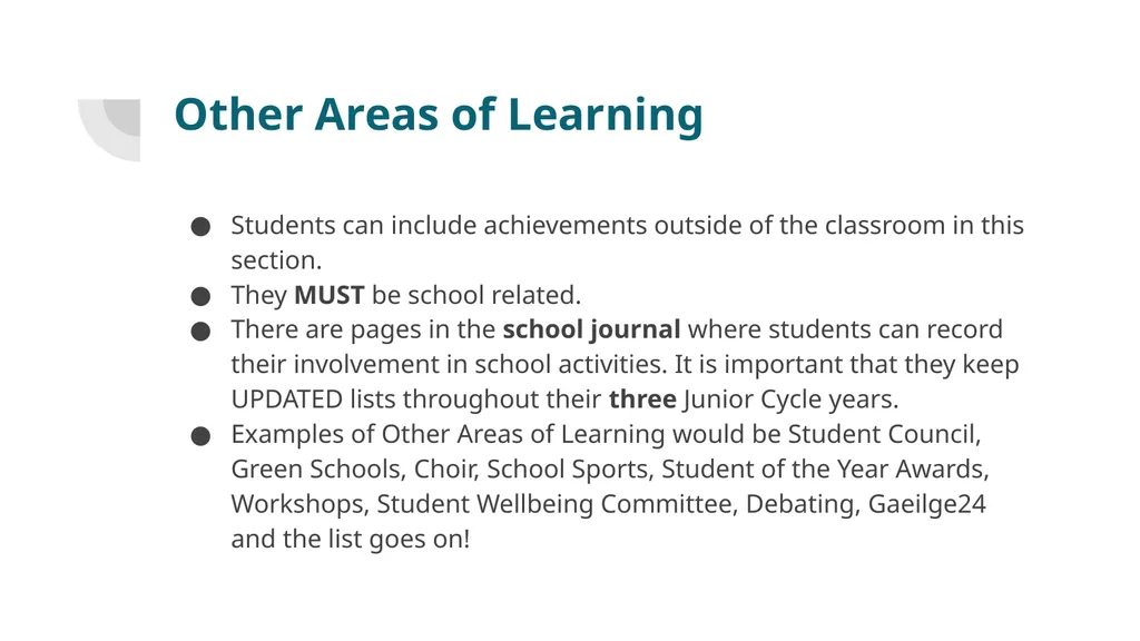 Junior Cycle Information A guide to the new Junior - slide 6 of 15
