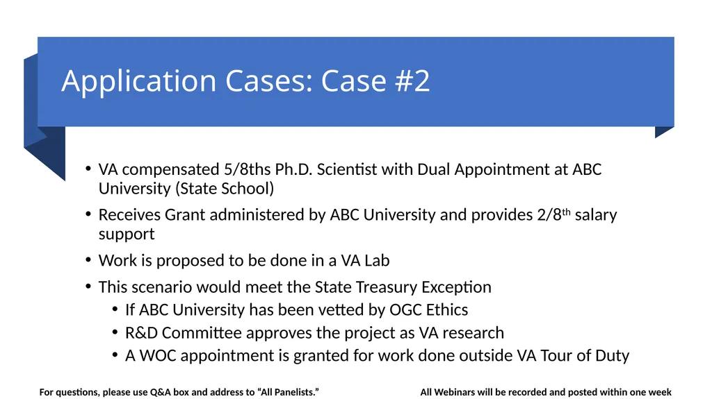 Guidance Regarding the Without Compensation (WOC) - slide 12 of 20