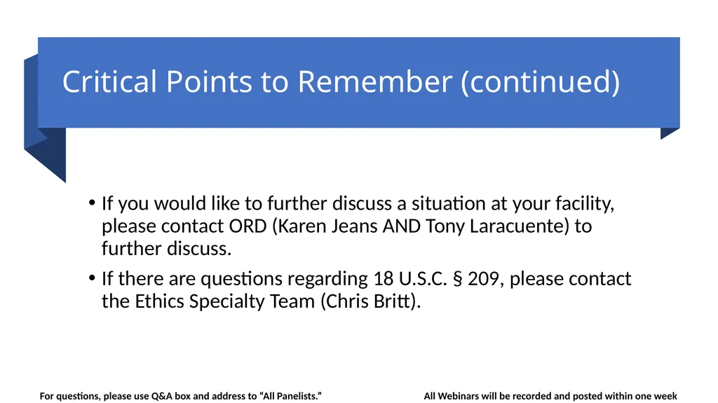 Guidance Regarding the Without Compensation (WOC) - slide 17 of 20