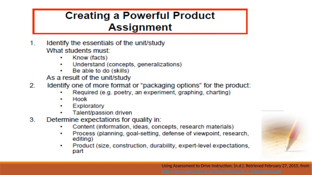 Assessment Boot camp Presented by: Amanda Chapman - slide 26 of 35