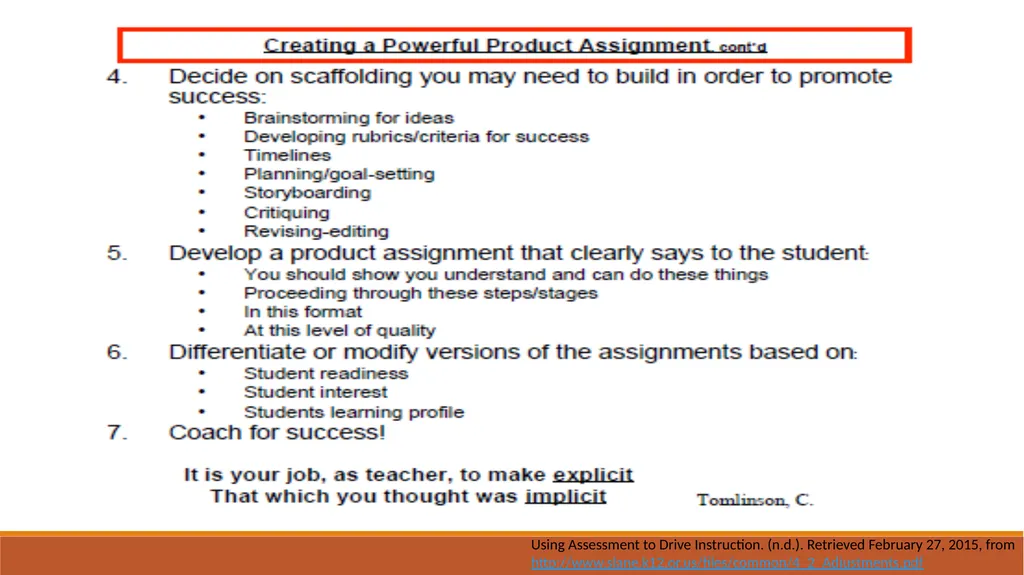 Assessment Boot camp Presented by: Amanda Chapman - slide 27 of 35